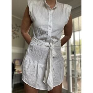 STILLWATER Strong Shoulder Mini Dress White S